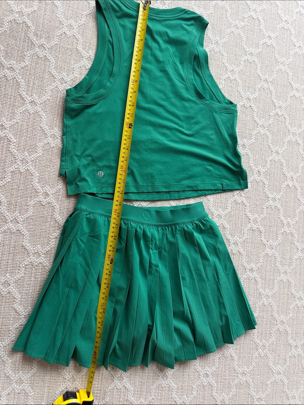 lululemon athletica green Pleated Tennis Skirt and Crop Tank Set - Picture 3 of 6